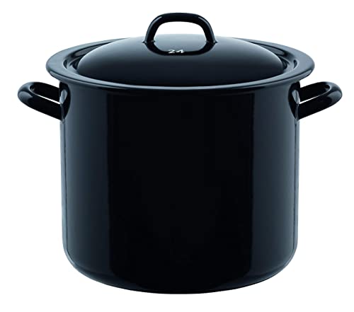 Foto von Riess, 0234-017, RIESEN, Topf mit Bördel 32, OHNE DECKEL, CLASSIC - RIESEN UND ZWERGE, Durchmesser 32 cm, Höhe 27.1 cm, Inhalt 20 Liter, Emaille, schwarz, Induktion