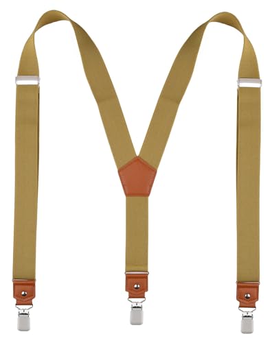 Image of Suspenders for Men Y Back Adjustable Elastic with Strong Clips 47 Inches