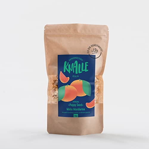 Popkornditorei Knalle GmbH Popkorn mit Mohn und Mandarine - süß und knusprig - Kino Snacks » Popcorn besser als im Kino « Karamell Süßigkeit 100 g Cover