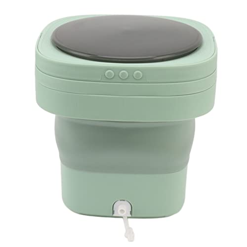 AYNEFY Foldable Washer, US Plug 100-240V Folding Washing Machine Space Saving Automatic Washing Plastic for Socks for Home (Green)