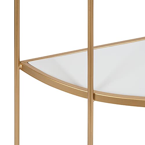 Kate and Laurel Freade Modern 3 Tier Shelf, 22 x 8 x 32, White and Gold, Decorative Glam Shelf for Storage and Display by Kate and Laurel - Image 6