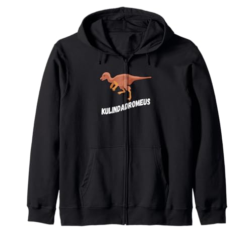 Cute Kulindadromeus Dinosaur Design Zip Hoodie