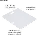FARBERWARE Reversible Plastic Cutting Board, 8x10 Inch, White, Dishwasher Safe, Non-Porous and Durable for Chopping, Slicing, Prep, Easy to Store