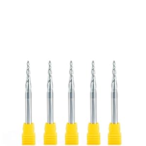 MOOCO MORNING 5Pcs Tungsten Solid Carbide R1.0xD6x25x75 Ball Neus Taps End Mills Router Bits cnc Taper Hout Metalen Frezen
