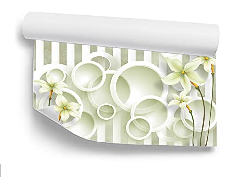 Image of White Circle Wallpaper Wall Sticker for Home D�cor, Living Room, Bedroom, Hall, Kids Room, Play Room(Self Adhesive Vinyl, Waterproof) (16 X 96 INCH)