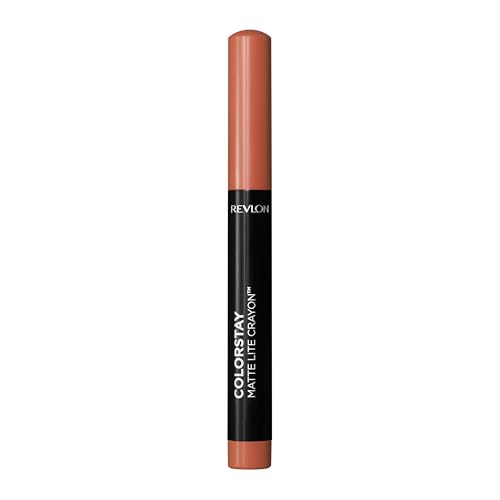 Image of REVLON ColorStay Matte Lite Crayon Lipstick with Built-in Sharpener, Smudge-proof, Water-Resistant Non-Drying Lipcolor, 001 Tread Lightly, 0.049 oz