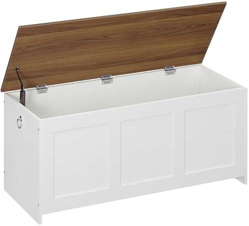 HOOBRO Storage Bench, 39.3" Retro Wooden Storage Chest, Wooden St...