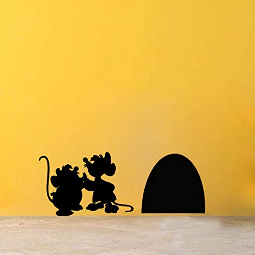 Ewdsqs Mouse Hole Decals - Jaq And Gus Mice Cartoon Cute Mouse Holes Wall Stickers (Set Of 2, 4" X 10") #TOP1