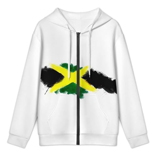 Jamaican Flag 2025 Full-Zip Hoodie Unisex Casual Long-Sleeve Sweatshirt3