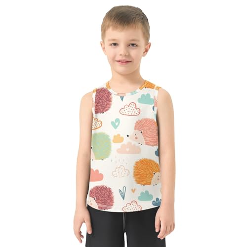 J JOYSAY Cartoon Hedgehog Cloud Ivory Boys Tank Top Sleeveless Muscle Shirts Quick Dry Kids T-Shirts 3-15T2