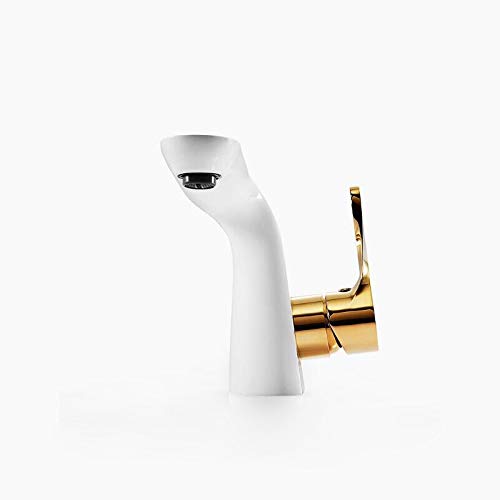 Mitigeur de lavabo blanc et or B-5902 pour salle de bain eau chaude et froide