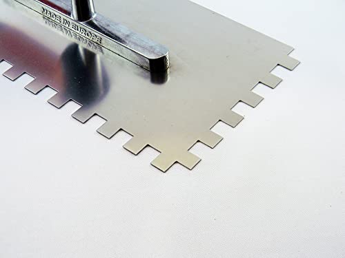 Contoo CT029 Toothed Trowel Wooden Handle Stainless Steel 280 x 130 Tooth 10 x 10 mm