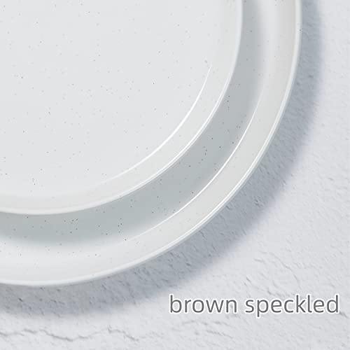 Famiware Saturn 6 Pieces Dinner Plates, 10.5 Inch Plate Set, Scratch Resistant, Stoneware Dinnerware, Kitchen Modern Rustic Serving Dishes, White #TOP4