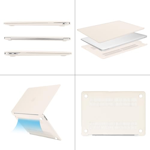 Image of MOSISO Compatible with MacBook Air 13 inch Case 2022 2021 2020 2019 2018 Release A2337 M1 A2179 A1932 Touch ID, Plastic Hard Shell Cover Compatible with MacBook Air 13.3 inch Case, Beige