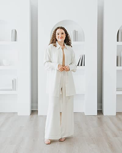 The Drop Women's Ivory Wide Leg Pull-On Pant by @withloveleena2