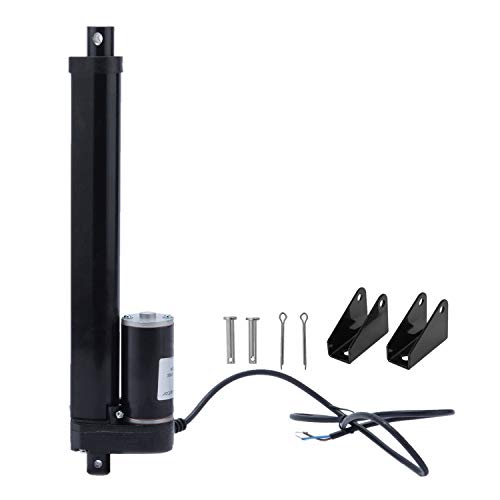 DasMorine 8" Stroke Linear Actuator with Mounting Bracket for Recliner TV Table Lift Massage Bed Electric Sofa,Linear Electric Actuator 225LBS Load Capacity 10mm/s Speed 12V DC,Black,Indoor Outdoor