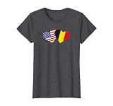 Belgium USA Flag T Shirt Heart Belgian Americans Love Cute T-Shirt