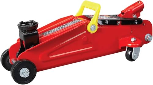 Image of BIG RED T82001S Torin Hydraulic Trolley Service /Floor Jack Combo with 2 Jack Stands and Blow Mold Carrying Storage Case, 2 Ton (4,000 lb) Capacity, Red