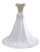 VUBYSG Elegant V-Neck Wedding Dress A-Line Tulle Evening Dresses Bridal Fashion Dress for Wedding,Ivory-48,Ivory-48