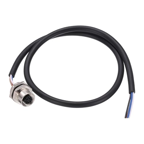 Connecteur aviation M12 4 broches femelle de 0,5m pour montage sur panneau