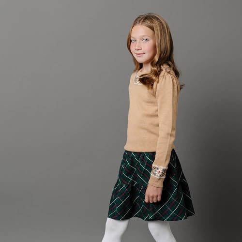 Image of Hope & Henry Girls Cable Front Pullover Sweater