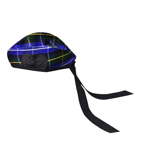 Image of Glengarry Cap-Traditional Scottish Hat, Acrylic Wool Tartan Glengarry hat, Kilts /Bagpipes Accessories