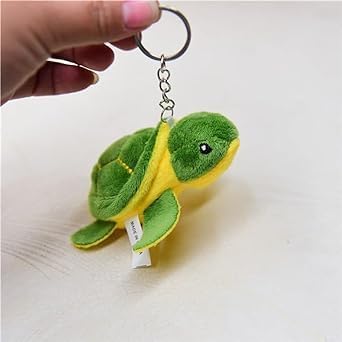 Miniatura 5 de Mini animal de peluche de tortuga verde, lindo llavero de tortuga marina de peluche con colgante de muñeca de peluche de dibujos animados,