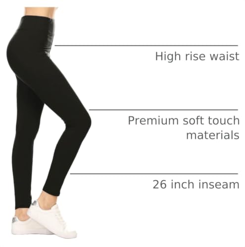 Image of Leggings Depot High Waisted Leggings for Women Buttery Smooth & Soft Women's Solid Yoga - Reg, Plus, 1X3X, 3X5X