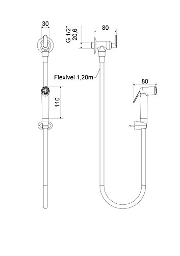 Ducha Higiênica Uni Meber, 1850, Silver