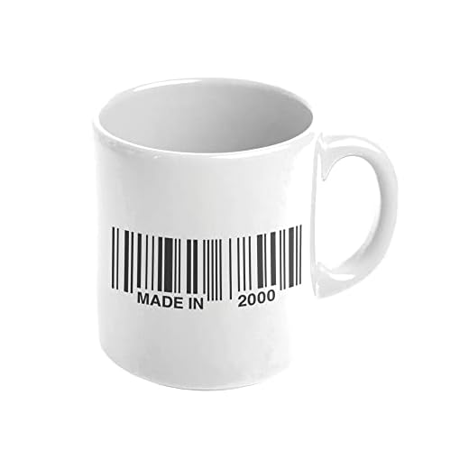 MUG de cerámica con diseño de cumpleaños código de barras 2000