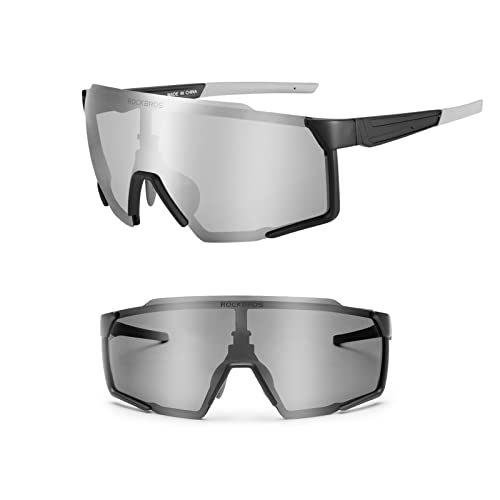 ROCKBROS Fahrrad Sonnenbrille, Outdoor Sportbrille Polarisierte Fahrradbrille für Damen Herren TR90 UV400 Schutzbrille Laufen Glof Baseball Angeln Radsportbrille