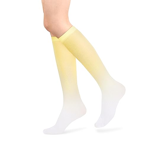 Image of Benefeet Sox Women Girls Thin Nylon Knee High Socks Long Tube Socks Unisex Soft Cozy High Calf Sock Tie Dye /Gradient