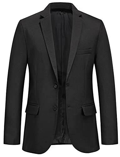 CHARTOU Men's Regular Fit 2 Button Tailored Business Blazer Lightweight Jacket Suit Coat