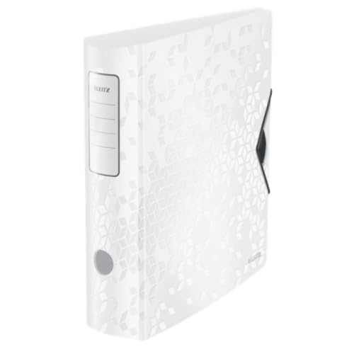 10 raccoglitori a leva Active 180° Wow A4 Maxi, dorso 80, chiusura con elastico, colore: bianco perlato