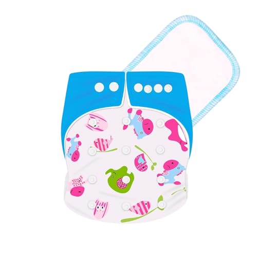 Image of Ambaby Leakage-Proof Cloth Diaper for Babies 0 to 3 Years - 1 High Absorbent Inserts and 1 Reusable & Washable Baby Cloth Diaper - Adjustable Fit (5-17 kg)