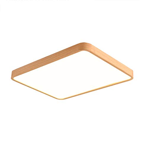 Plafonnier en bois LED rectangulaire 60x40cm avec télécommande - 2