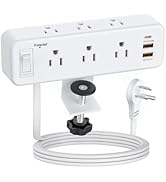 Desk Clamp Power Strip with PD 20W USB C, Desktop Edge Mount Surge Protector with 6 Outlet, Table...
