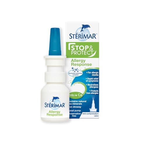 Sterimar Stop Protect Allergy Response, Nasal Spray, Fast-Acting Moderately Hypertonic, 100% Natural Sea Water, Free from Steroids, Drugs & Preservatives, For Adults & Children 3+, 20 ml
