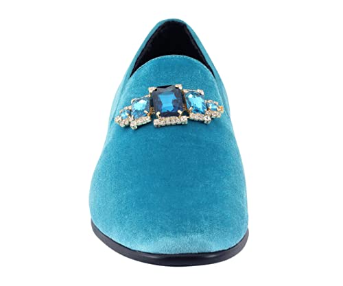 Amali Tiago- The Original Men's Faux Velvet Slip On Loafer with Jeweled Bit and Matching Piping - Mens Smoking Slip On Shoes - Formal Tuxedo Dress Shoe Loafers for Men4
