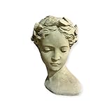 OriginalPaul Skulp & Betondesign Frostsichere Büste Einer schönen Römerin - Höhe 25cm, Breite 22cm, Tiefe 14cm
