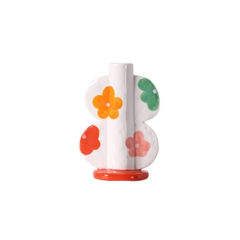 CHUOZI Vase for Flowers Ceramic Painted Flower Artificial Hand-Painted Arrangement Living Room Office Decoration Decorative