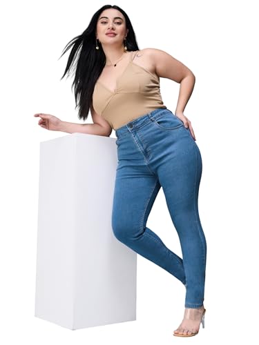 Image of Miss Chase A+ Women's Wide-Leg High Rise Regular Length Stretchable Denim Jeans