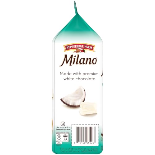 Image of Pepperidge Farm Milano White Chocolate Coconut Flavored Cookies, 7 Oz Bag