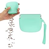 sourcing map Silikon-Hundeleckerli-Tasche, automatischer Verschluss, Taschengröße, tragbare Tasche für Hund und Katze, 10,2 x 7,6 cm (grün, 1 Stück), geeignet für Haustierreisen/Training