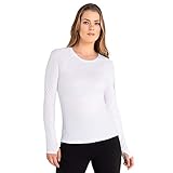 Calvin Klein Women's Vibe Longsleeved Scoop Neck T-Shirt - White - XS