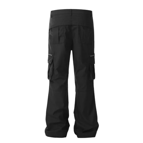 Men's Pants Slim-Fit Multi-Pocket Workwear Straight Leg Casual Loose Trousers4