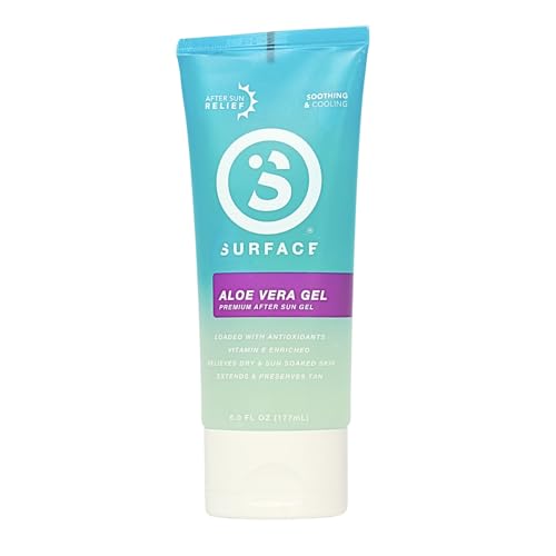 Surface Aloe Vera Gel, Sunburn Relief and After Sun Care, Cooling Hydrating Gel for Face and Body, Non-Greasy Fast-Absorbing Moisturizer for Post Sun Exposure, After Run or Outdoor Recovery