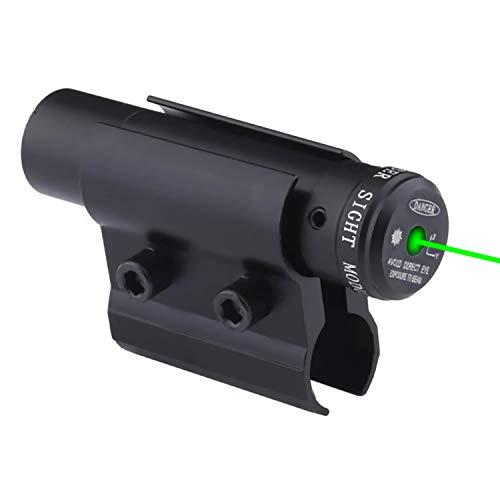 Higoo Tactical Mini Green Dot Laser Sight Aiming Scope with Barrel Clamp Mount for Rifle Shot Gun Accurate Hunting & Shooting