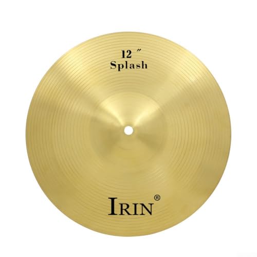 HEBEOT Platillos de latón de percusión Splash Crash Hi-Hat para principiantes, jugadores profesionales, dorados (12 pulgadas)
