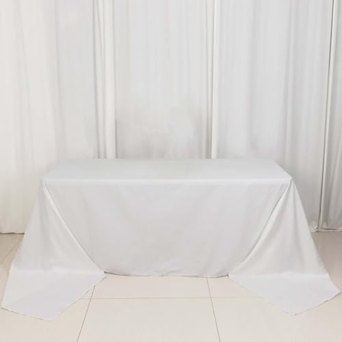 Efavormart 90x156 Rectangle Tablelinens Commercial Grade 100% Cotton Tablecloth for Wedding Party Home Decor - White